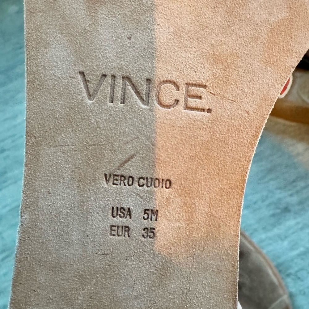 Vince Tan Suede Women's Sandals - Picture 5 of 6